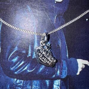 Sterling Silver 925 Welcome to Las Vegas sign charm necklace